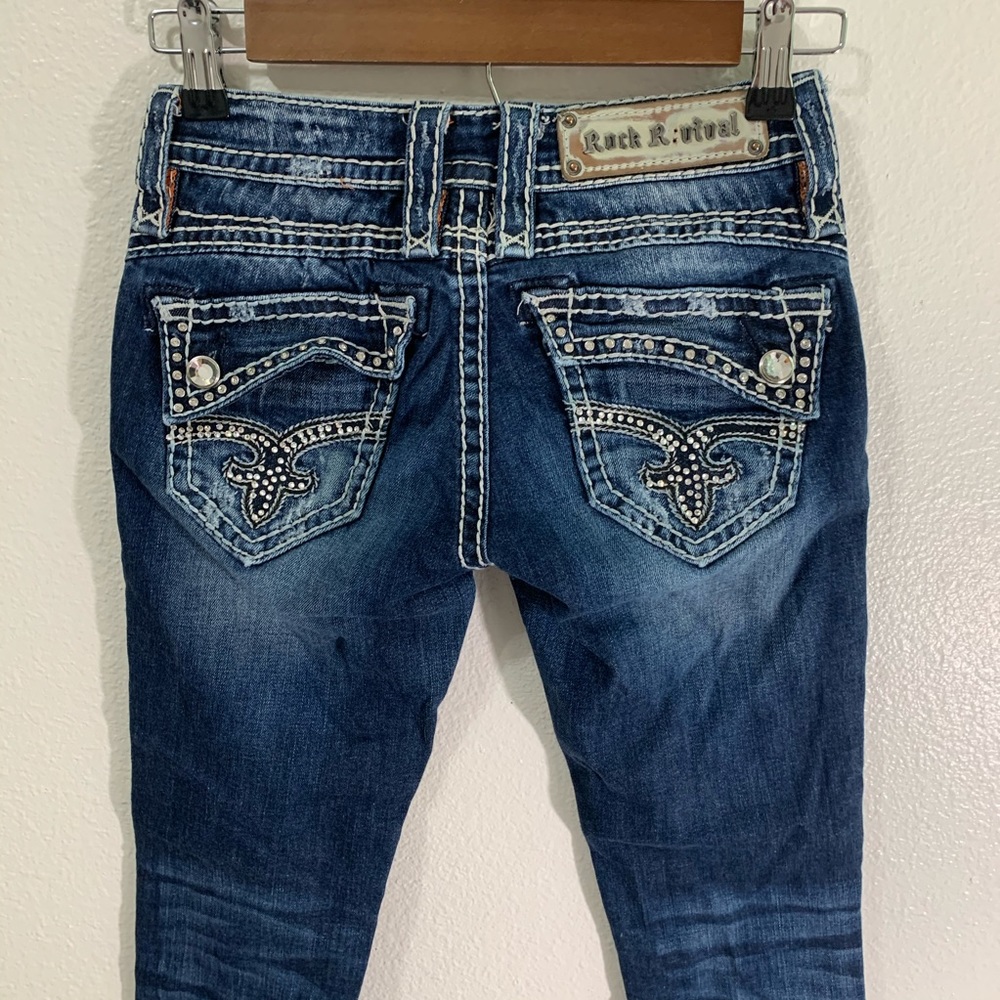 SOLD Rock Revival Johanna Skinny Jeans Denim Faded - Picture 4 of 6
